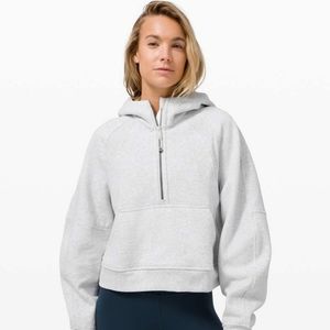 Lululemon Scuba Oversized 1/2 Zip Hoodie Heathered Core Ultra Light Grey